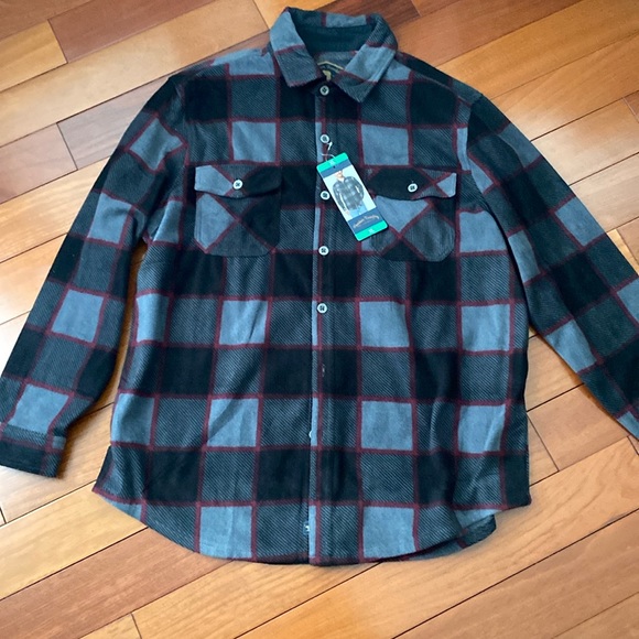 Shirts Freedom Foundry Mend Plaid Fleece Shirt Jacket Pocket Shackle
